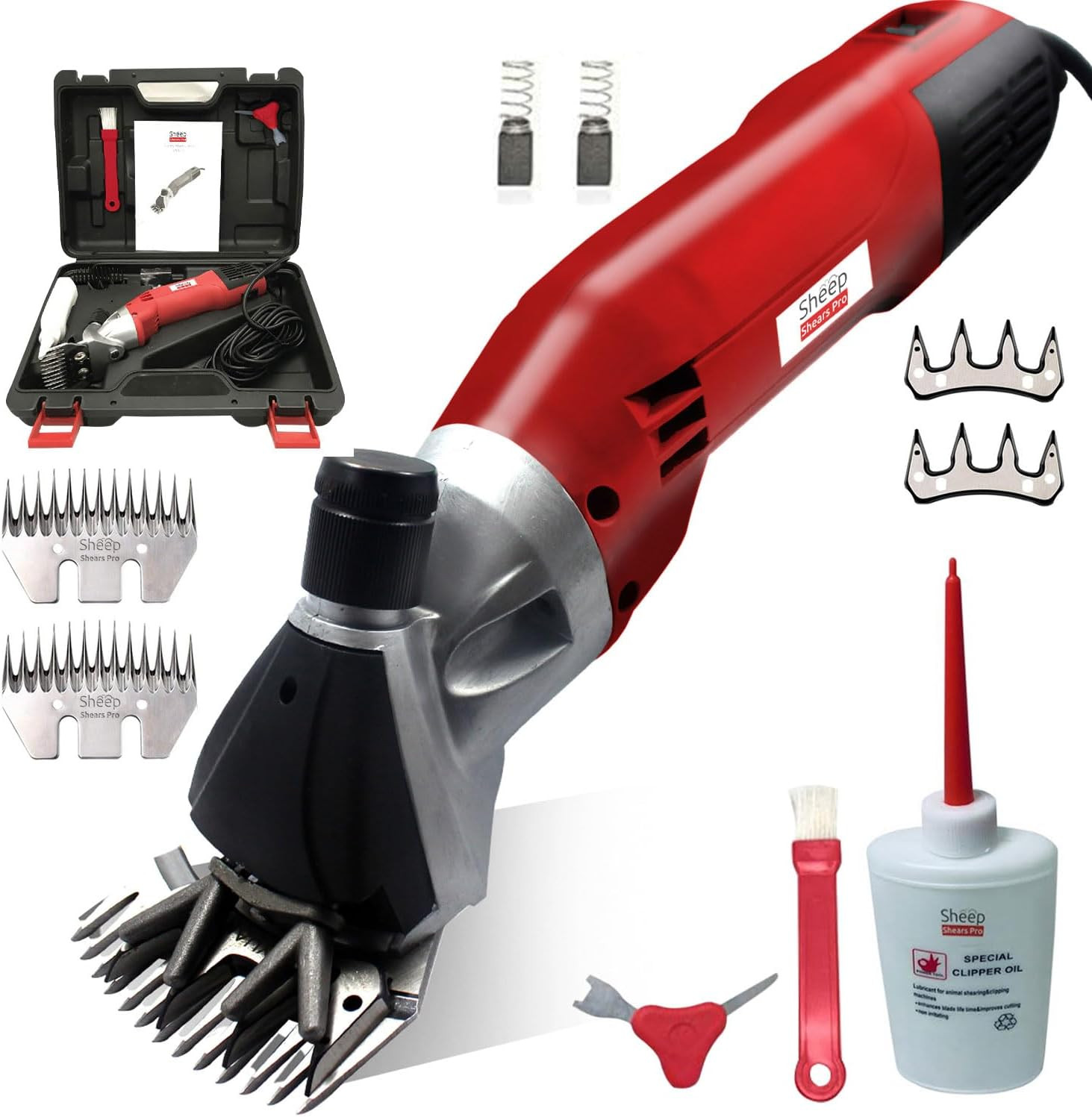 110V 500W Professional Heavy Duty Electric Shearing Clippers with 6 Speed, 2 Bla