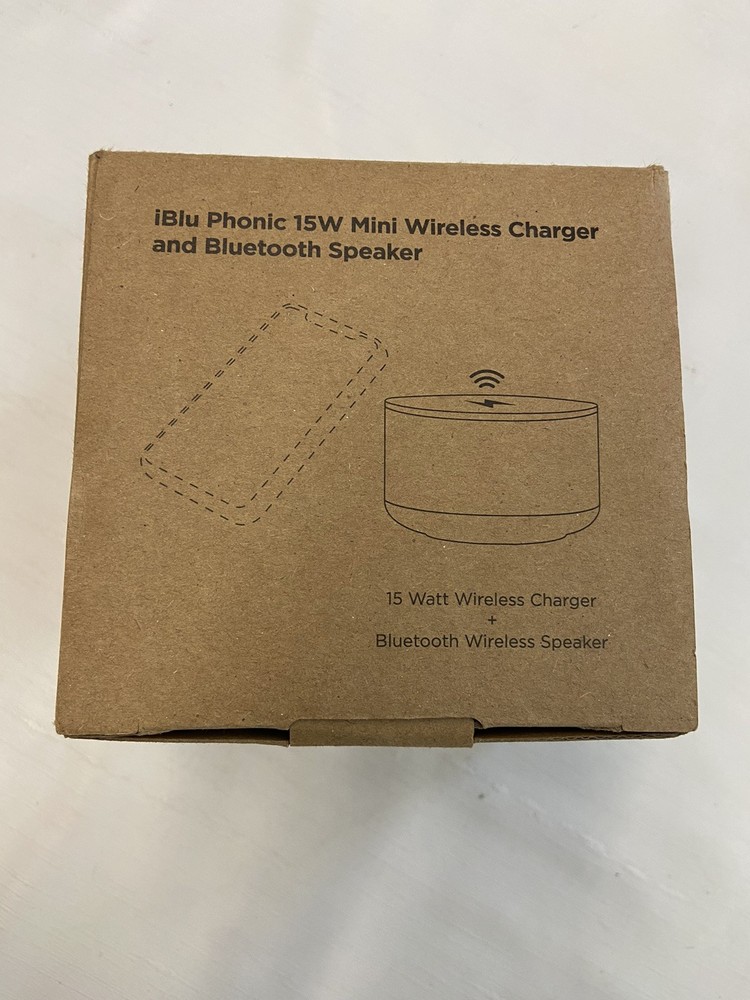 iBlu Phonic 15W Mini Wireless Charger Bluetooth Speaker *Working*