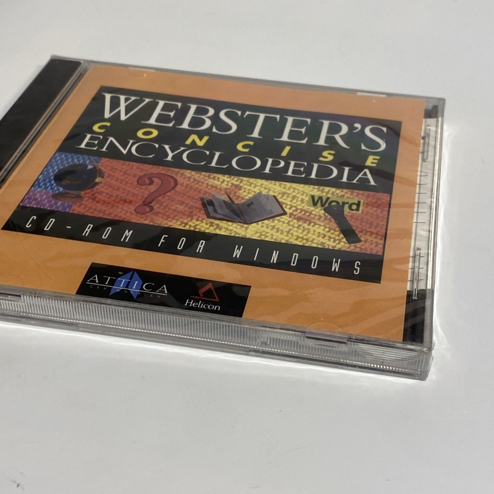 Vintage Cd- Rom For Windows 1995 Webster's Concise Encyclopedia (CD PC) Sealed