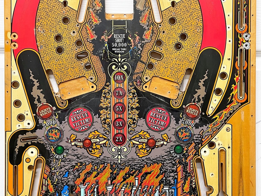 Williams Fire! Pinball Machine Game Playfield ORIGINAL