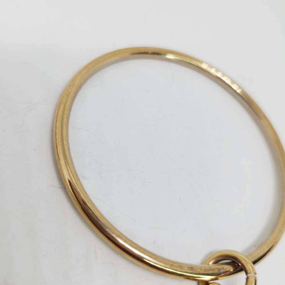 Vintage Givenchy Minimalist Charm Gold Tone Bracelet Bangle Layer Stack 8" Class