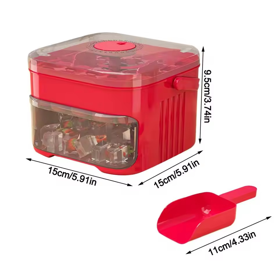 Portable 50-Cube Ice Maker with Easy Press Cap Large Capacity Double-layer Ice C