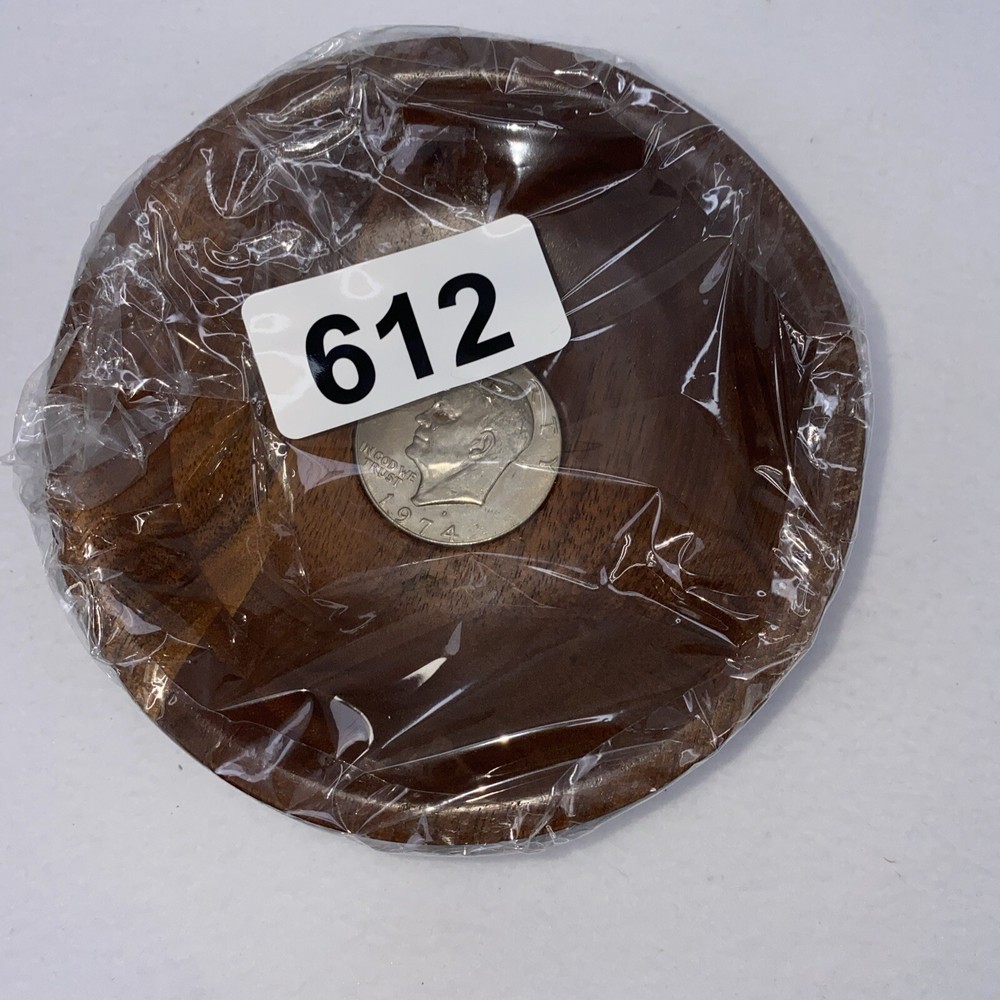 Wood Silver Dollar D Coin Dish