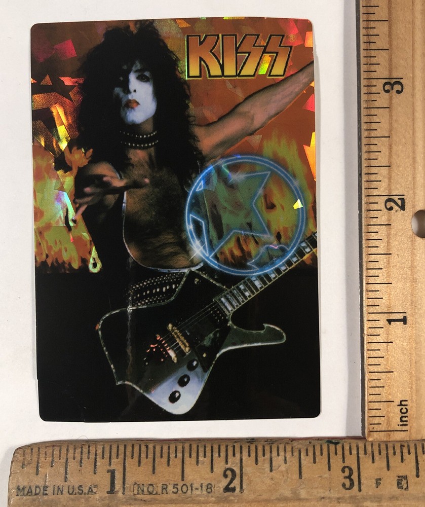 Vintage 1996 KISS Reunion Tour Laser Photo Sticker Decal Paul Stanley Star