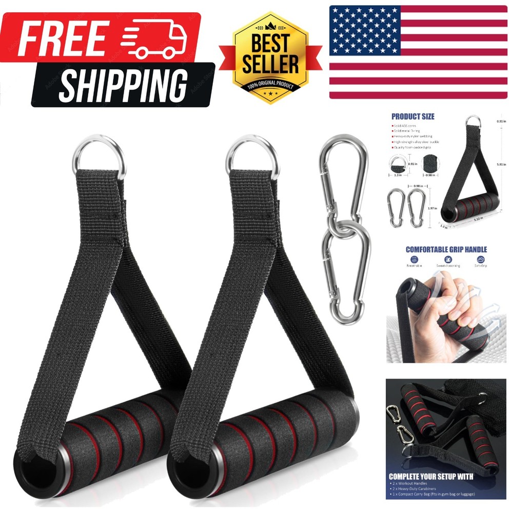 2 Pack Upgraded Exercise Handles, for Cable Machine Attachments, Strength Tra...