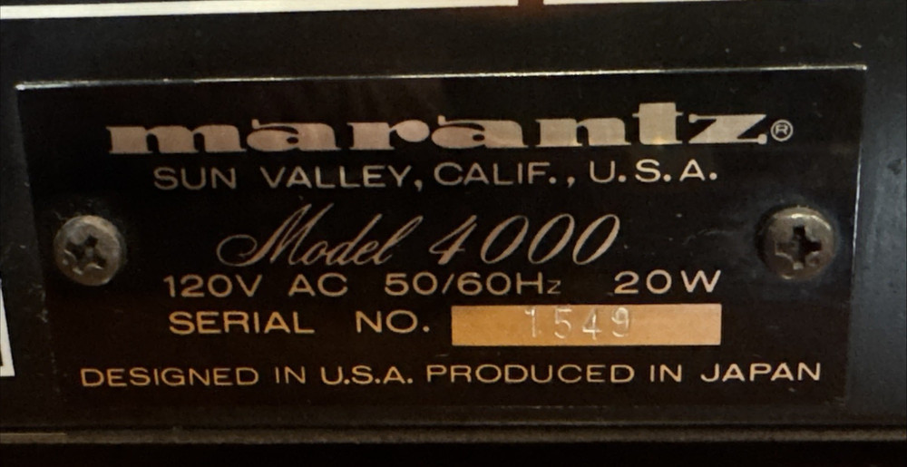Marantz Model 4000 Quadradial 4 Amplifier