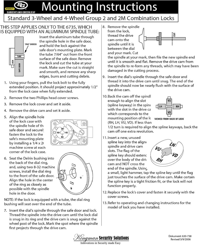 6730-100 Safe Lock Kit by