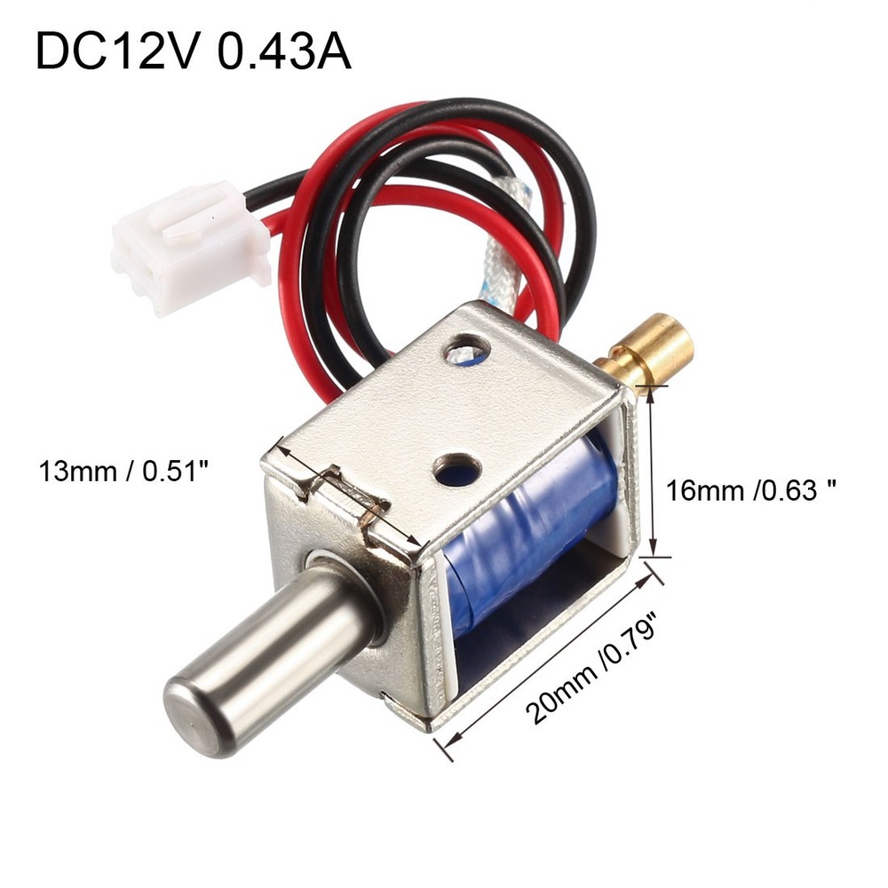DC 12V 0.43A 4mm Push Pull Type,Mini Electromagnetic Solenoid Lock