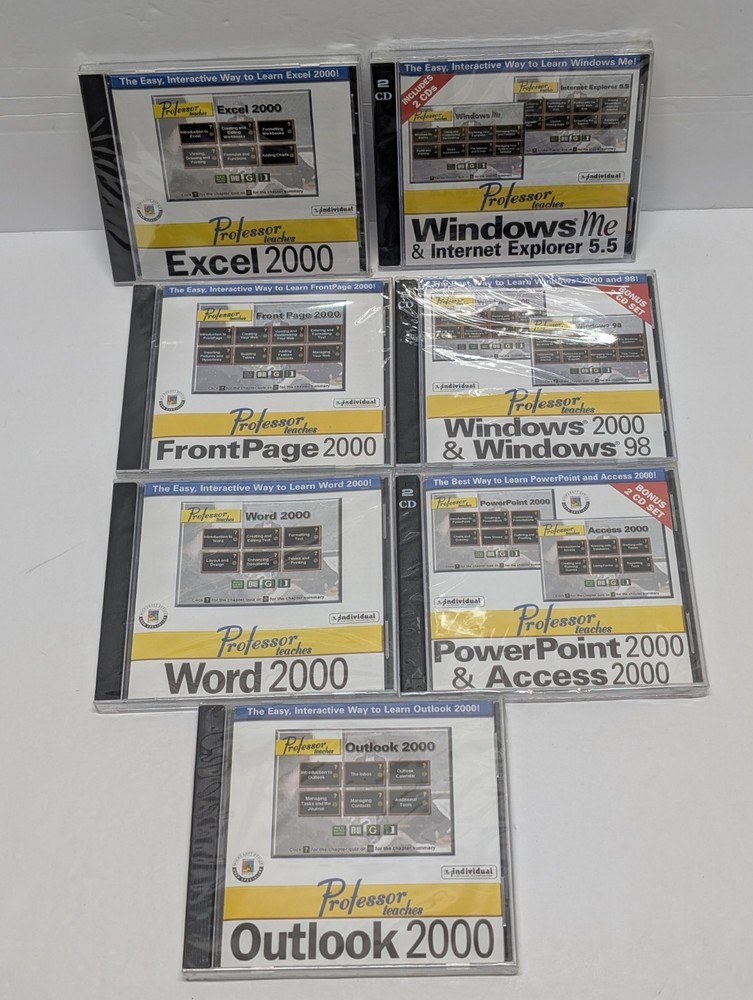 Professor Teaches Windows PC 2000 Full Disc Set - All Sealed