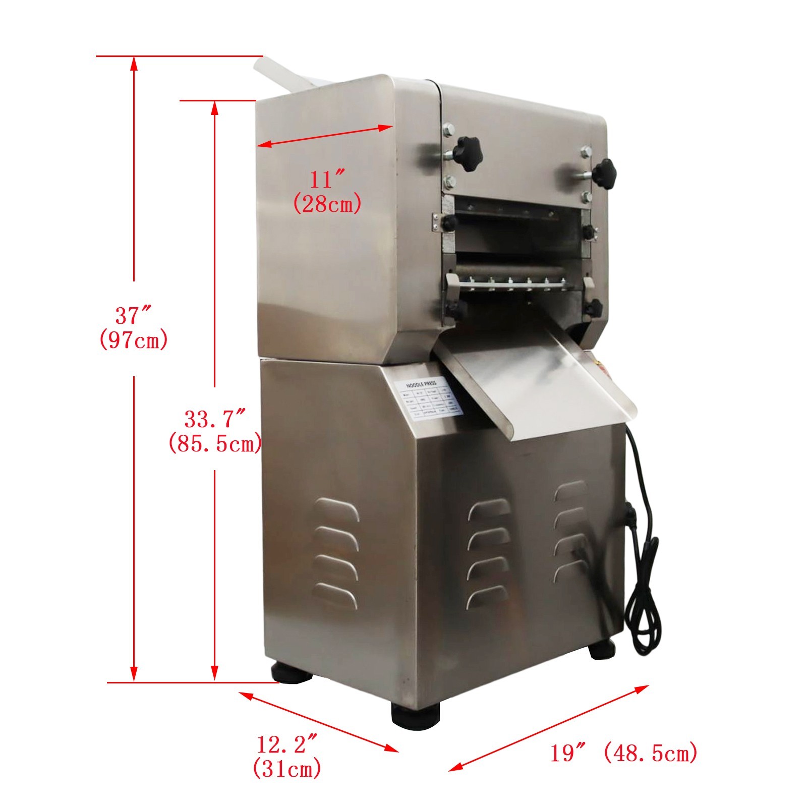 Used! 11.4" Commercial Vertical Press Dough Roller Sheet Machine w/1.5mm Cutter