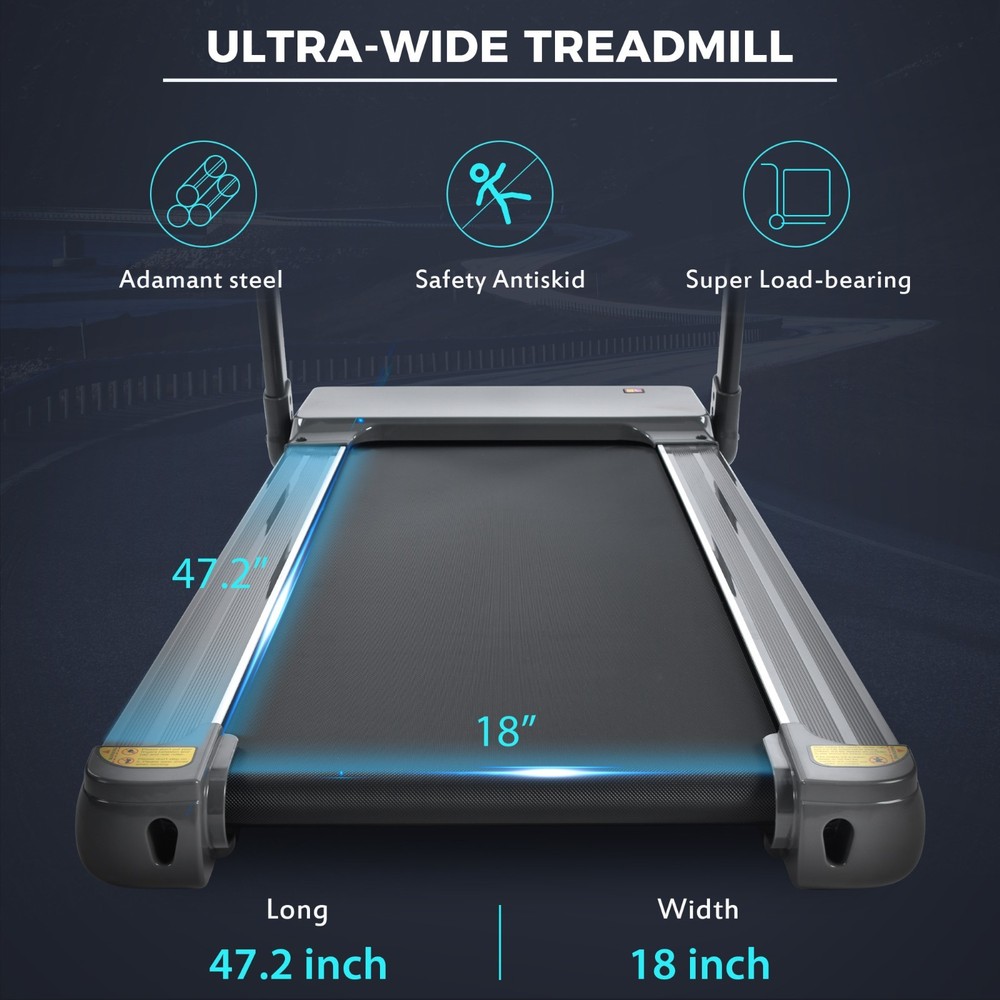 Foldable Electric 3.5HP Treadmill Portable Compact Treadmill Adjustable Speed