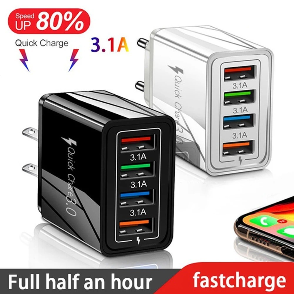 Hyper Charge Pro Charger – 4-Port Quick Charge for Android iPhone Fast Charging
