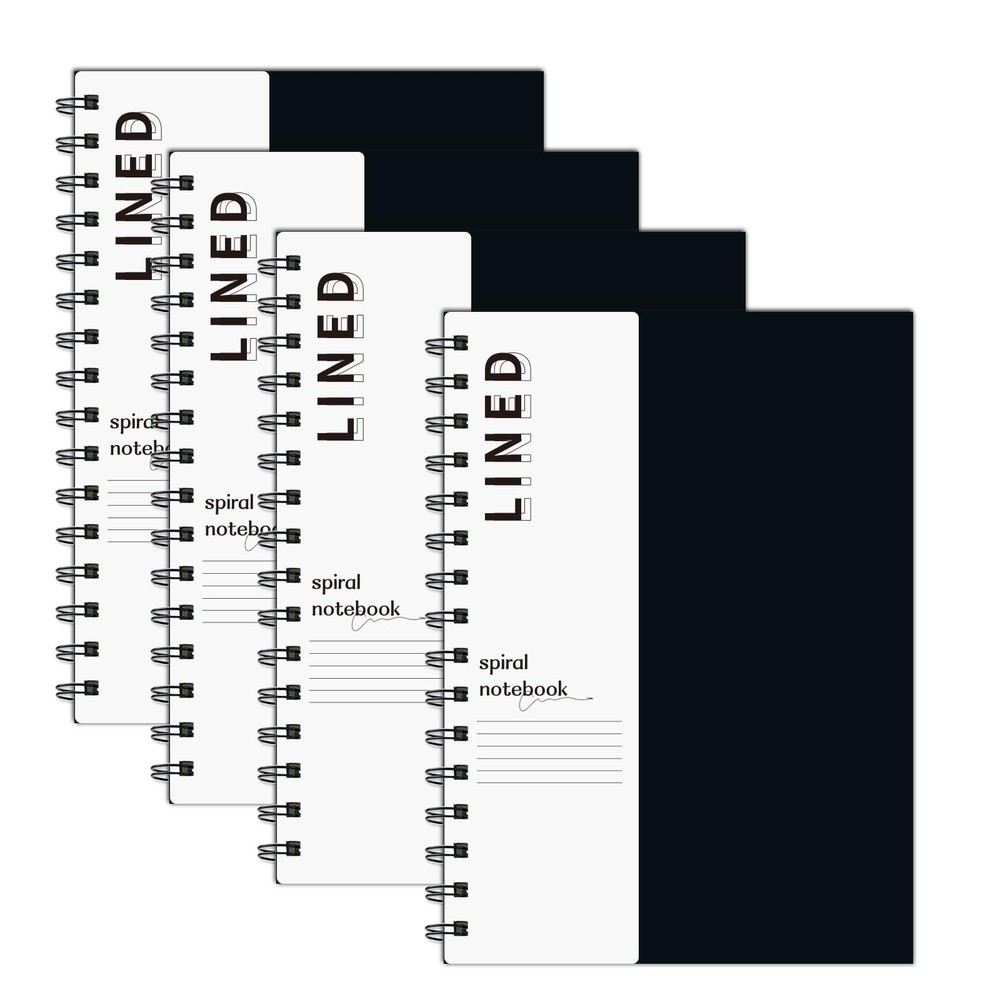 Lined Notebook Spiral Notebook 8.5" x 5.7"-4 Pack A5 Lined Notebook 7mm Colle...