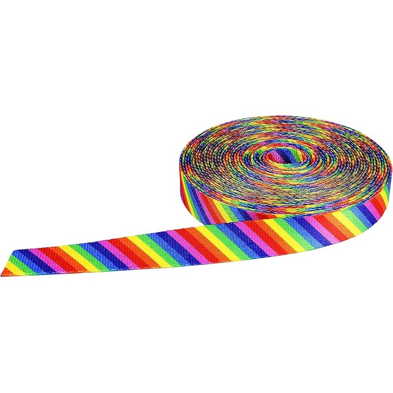 Rainbow Stripe Webbing Versatile Crafts Straps Projects Accessories 10 Yards New