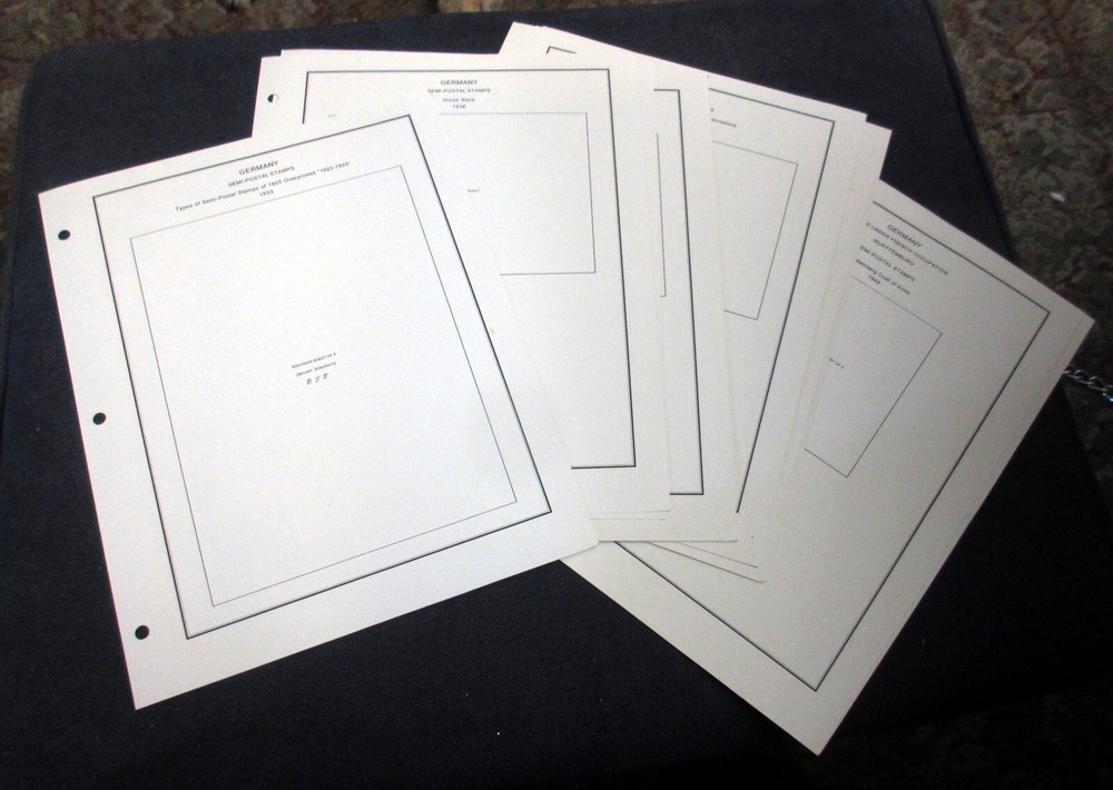 Album Pages for German Semi-Postal Stamps 1933-1949