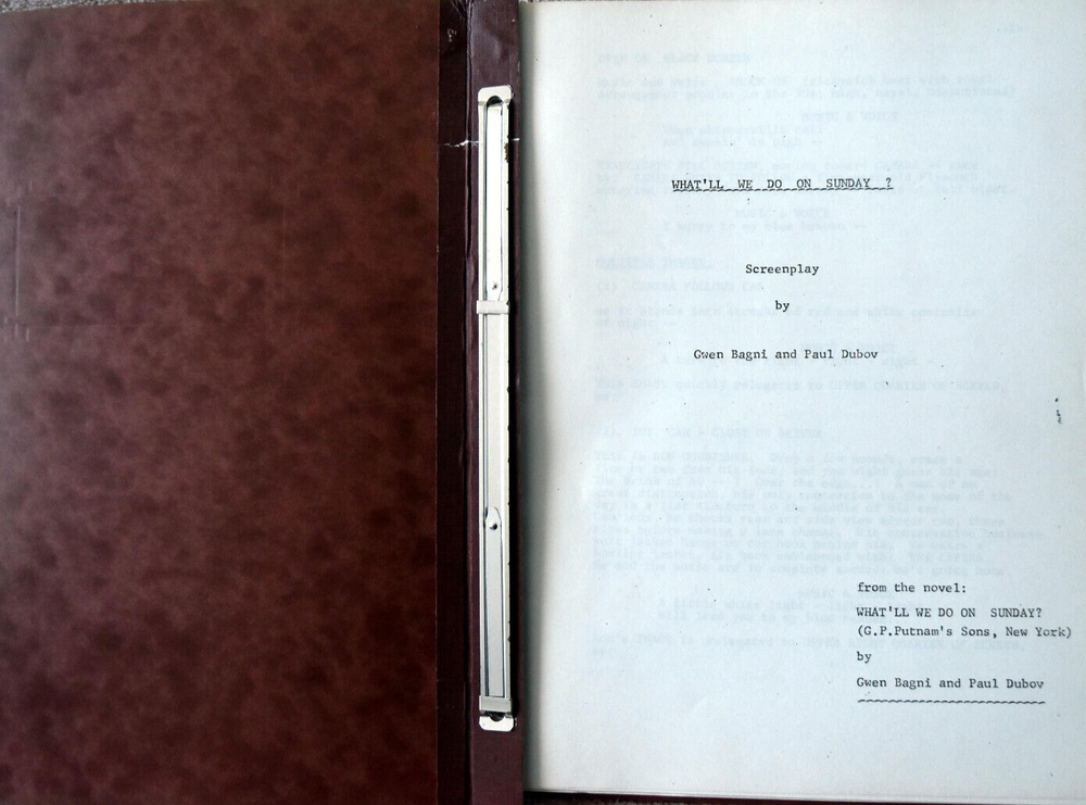 "What'll We Do On Sunday!" Original Screenplay Script