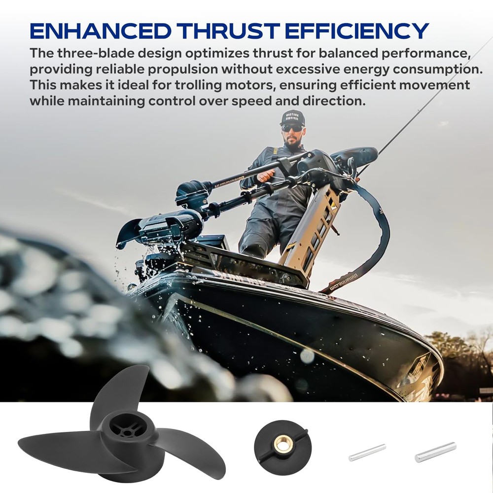 For MotorGuide Propeller 3 Blade Machete Compatible with Black