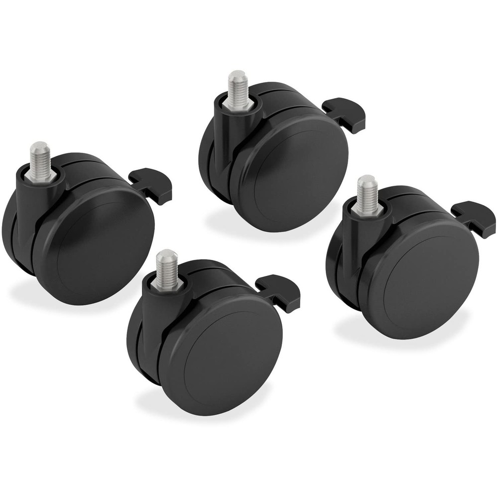 HON Coordinate Height Adjustable Table Casters, Black, Set of 4, Locking