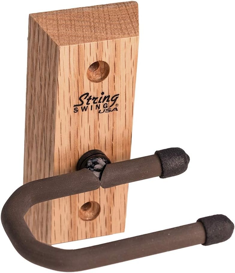 Dulcimer Hanger Wall Mount Hanger by  CC01D-O Solid Oak Hardwood Block