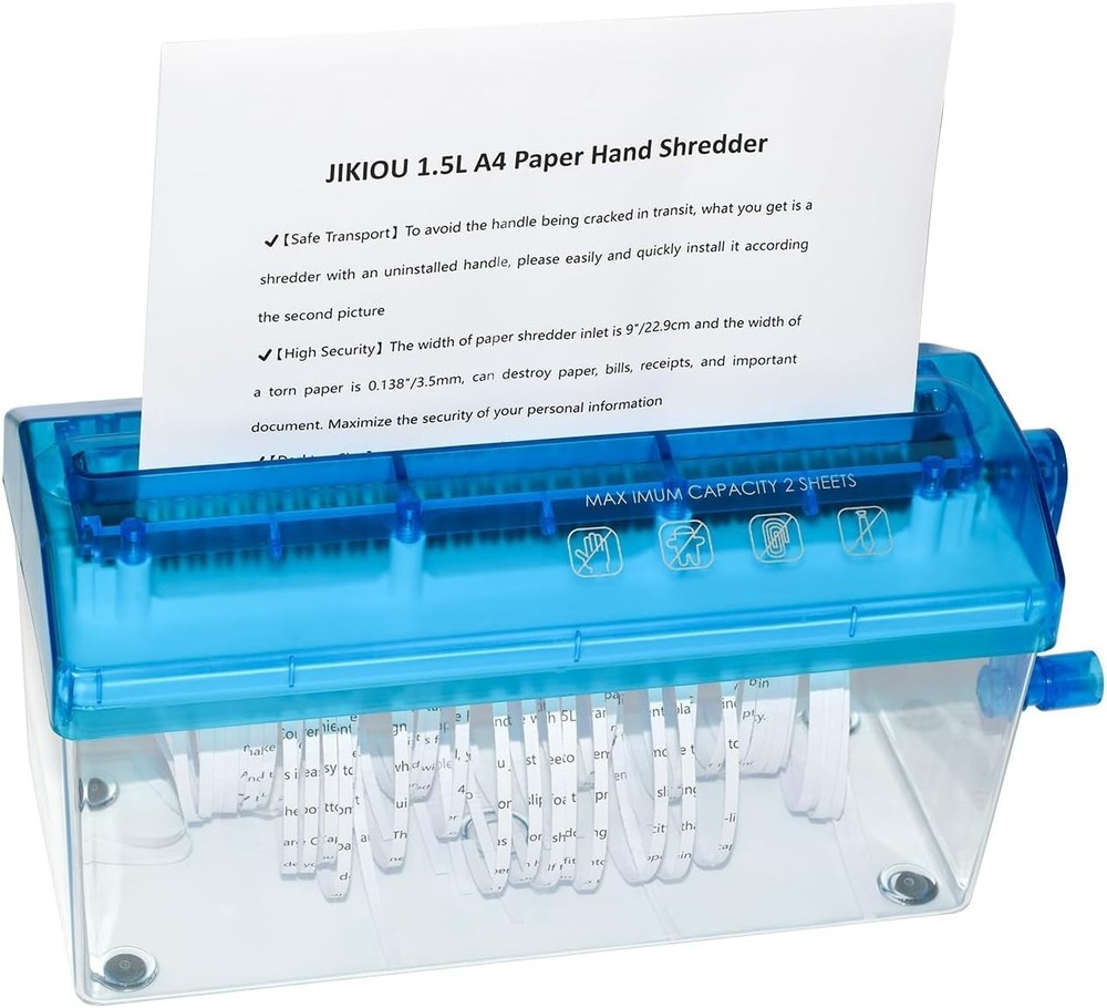 Handheld A4 Paper Cutting Tool with 1.5L Bin – Elegant Shredding Solution