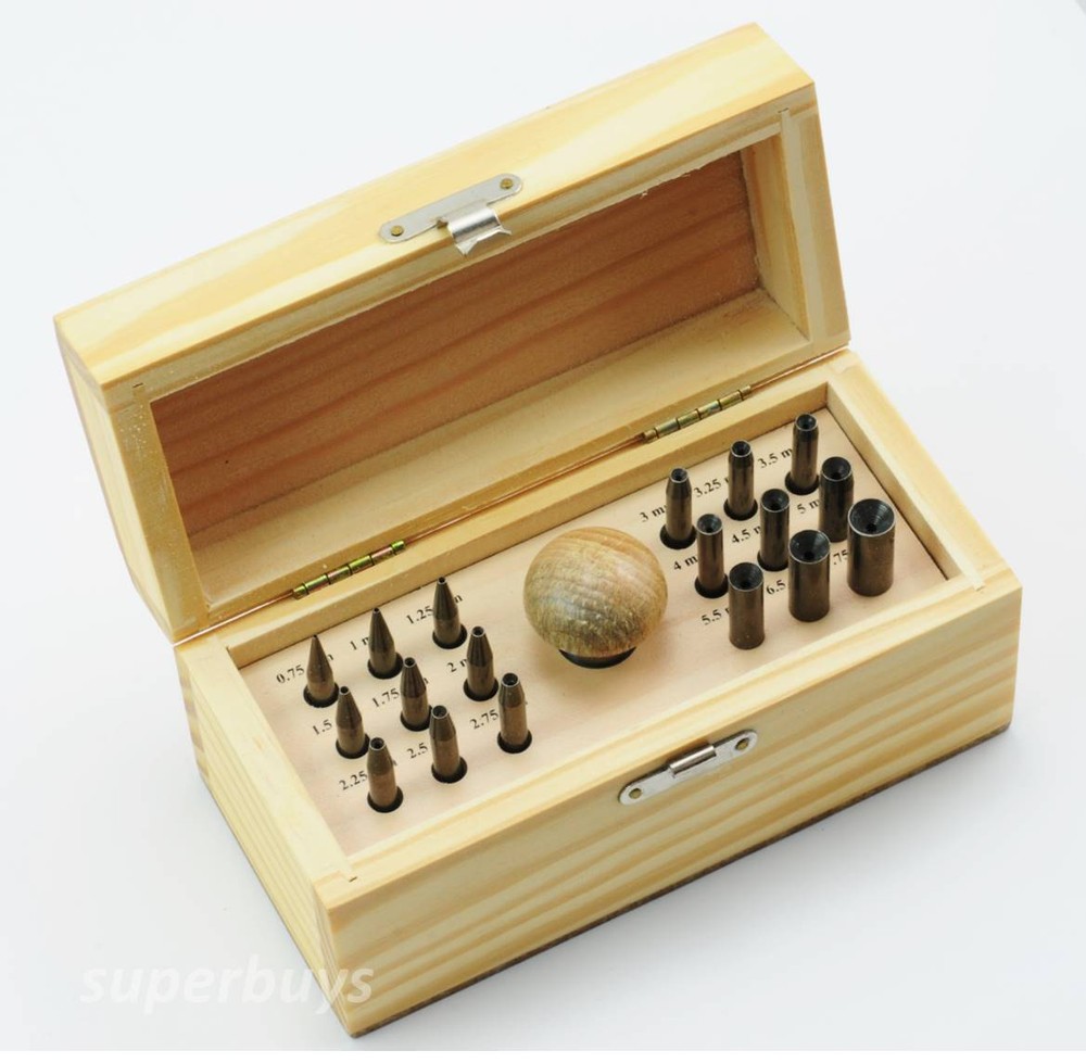 18pcs Round Bezel Setting Punch Punches Stone Ring Gemstone Burnish Set Tool Set