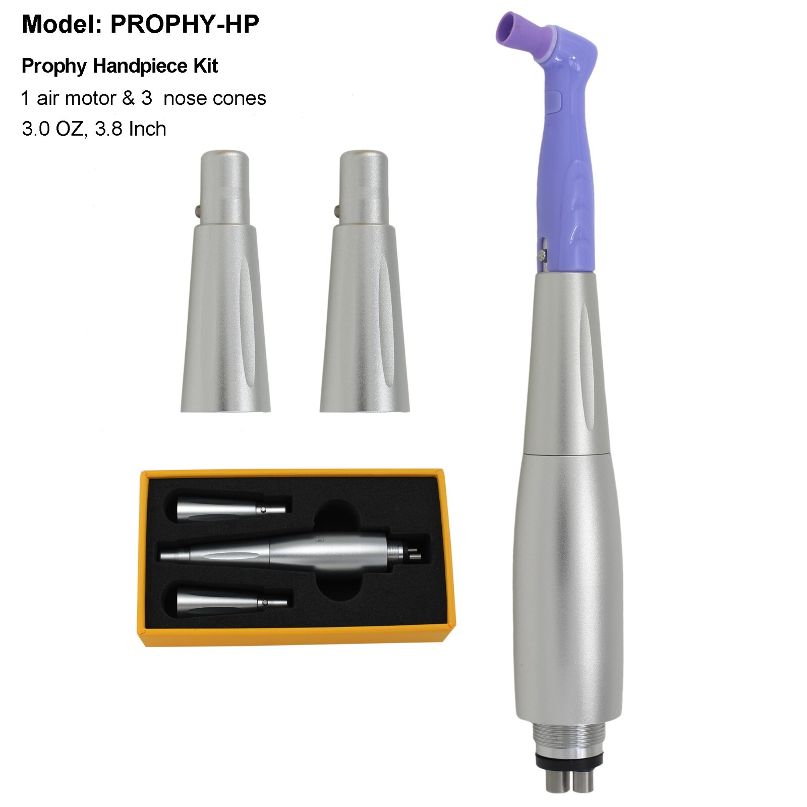Dental Hygiene Handpiece Prophy Air Motor 3 Nose Cone 4 Holes 360 Degree Swivel