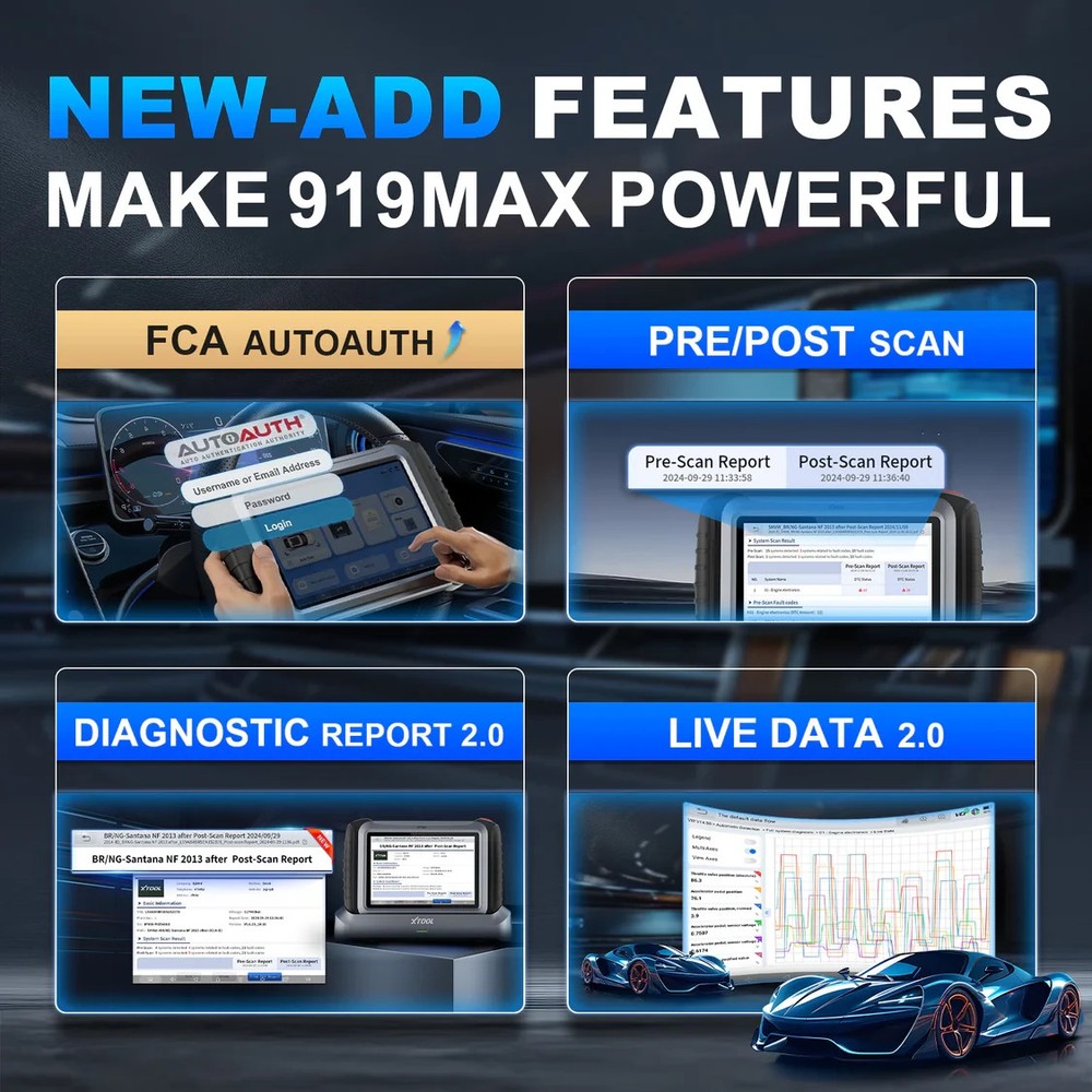 XTOOL IP919 MAX 2025 Diagnostic Tool J2534 Programming ECU Coding Bidirectional