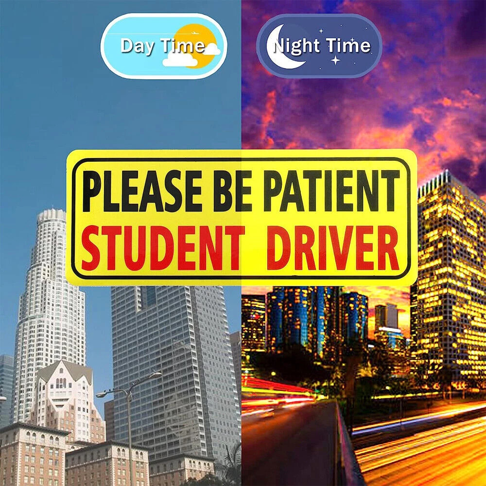 3Pcs Student Driver Magnet Car Signs Please Be Patient Car Bumper Sticker Decal