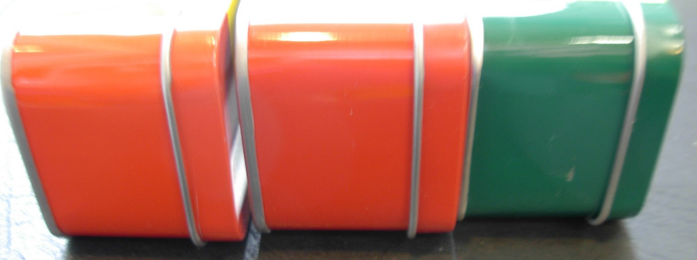 Three Wrigley's Juicy Fruit Tin Containers