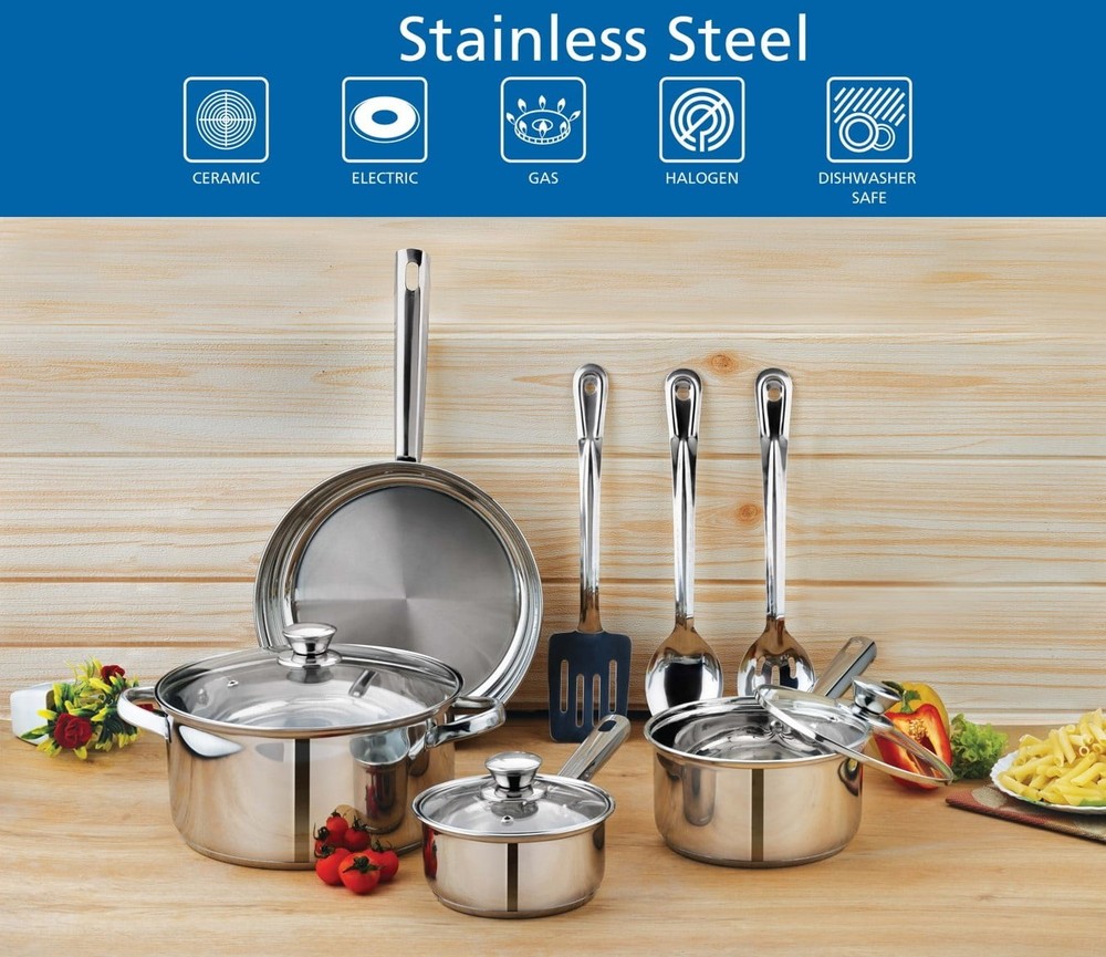 Mainstays Stainless Steel 10Pc Cookware set