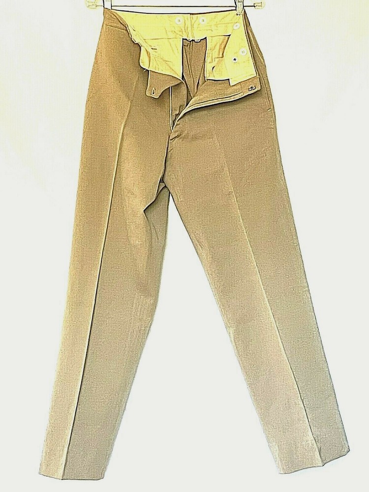 WW-ll US ARMY TAN DRESS TROUSERS  size 29 X 30.5 - I.D. NAME # 19