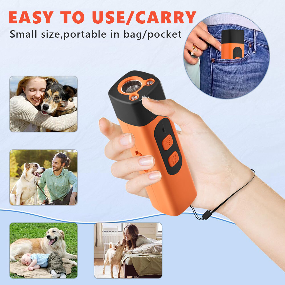 2025 Ultrasonic Dog Bark Deterrent Anti Barking Device Humane Pet Training Tool