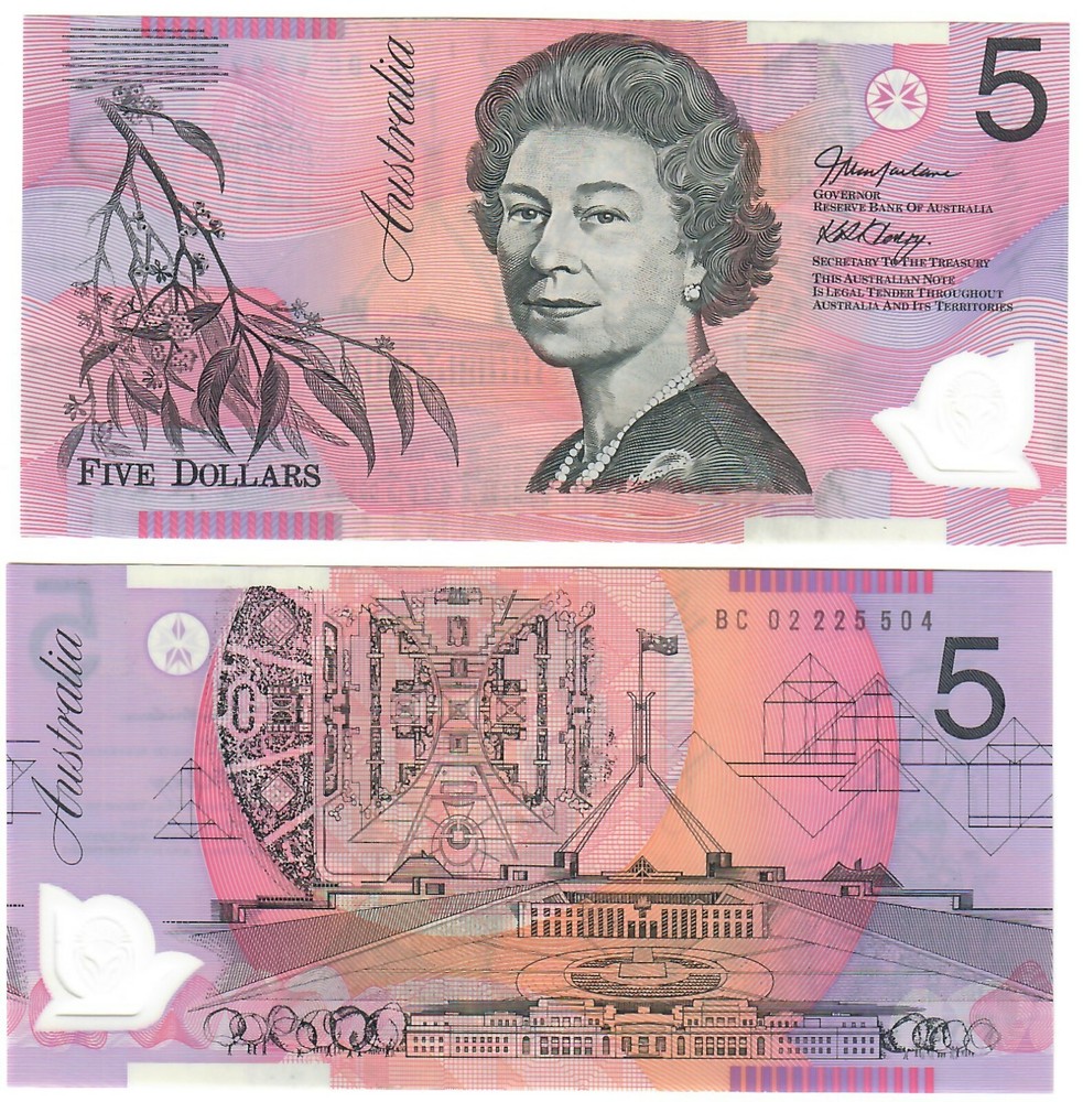 Australia 5 Dollars 2002 UNC "MacFarlane-Henry"