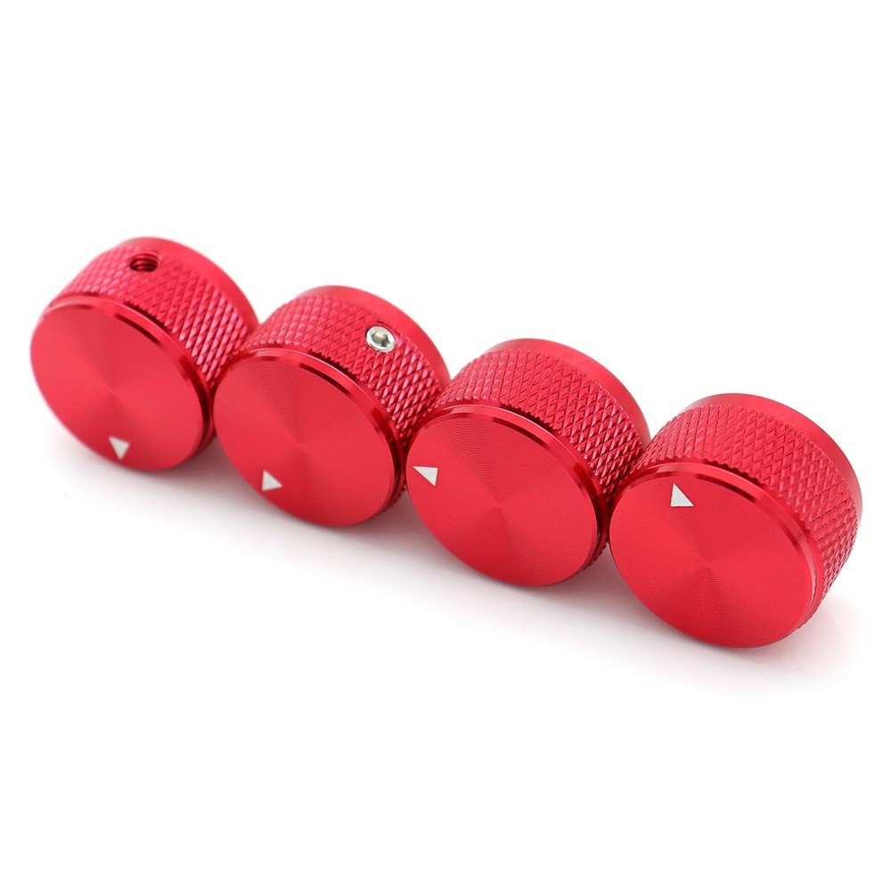 4x Guitar Knobs Aluminum Alloy Electronic Control Potentiometer Audio Knobs Red