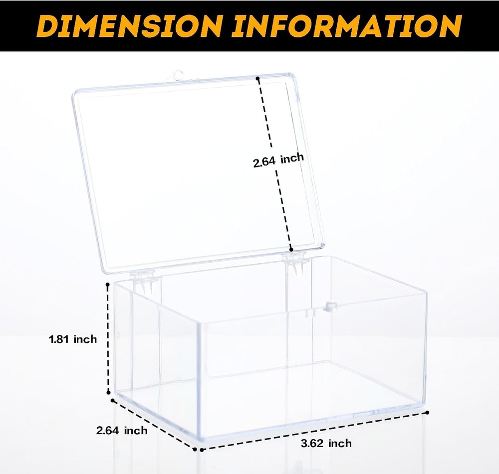 10-Pack 100-Count Hinged Trading Card Storage Boxes - Clear Deck Case Collection
