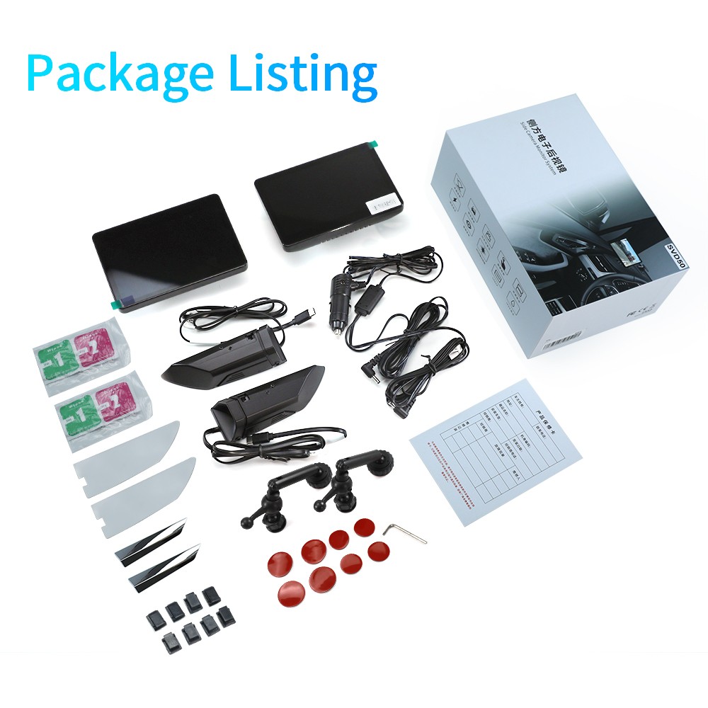 Side View Camera & Streaming Media Dashcam Kit Night Vision Wide Angle IP68
