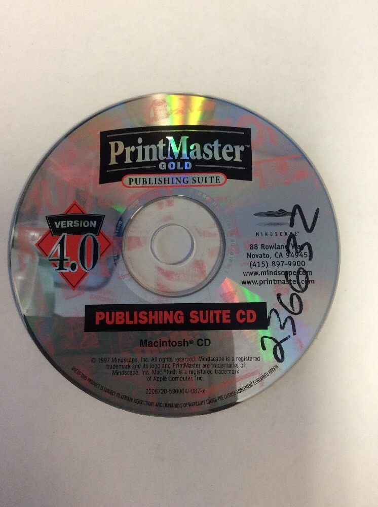 Mindscape Print master Gold Publishing Suite Version 4.0 Macintosh (1997,CD-ROM)