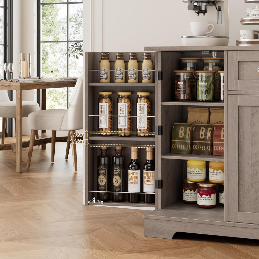 54" Buffet Cabinet with Storage, Modern Kitchen Buffet Sideboard with Drawer