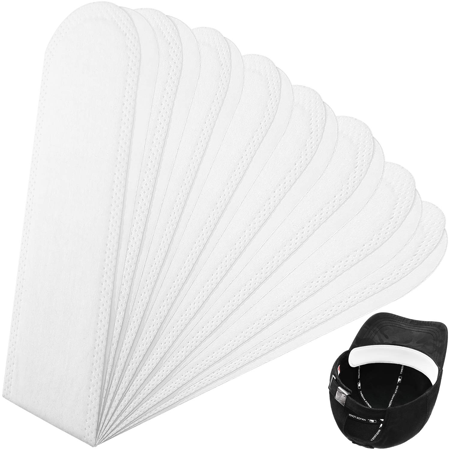 Gejoy Hat Sweat Liner 30 Pcs Protector 12.6 x 1.57 inch, White