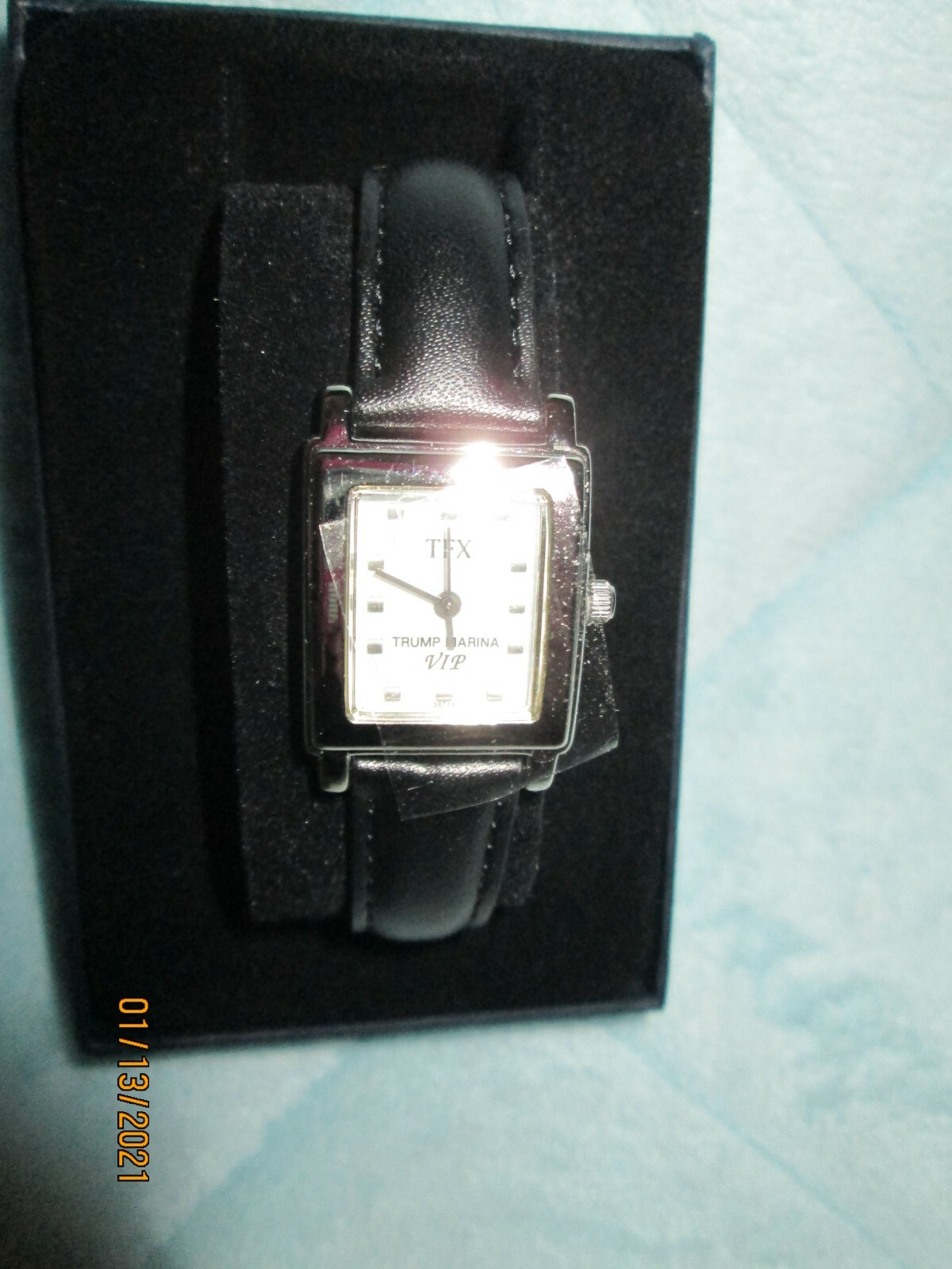 Watch Trump Marina V.I.P. Watch NIB by TFX/Bulova Genuine Black Leather Band