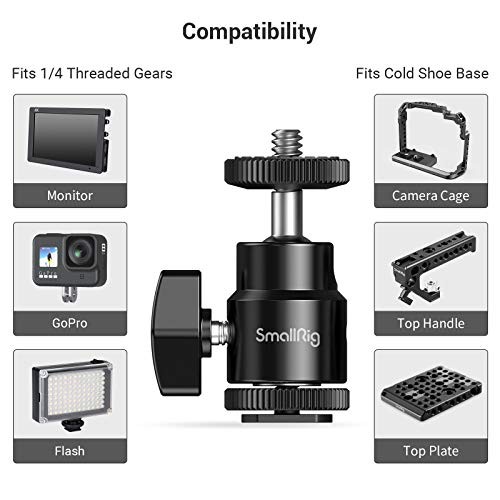 1/4" Camera Hot Shoe Mount, Ballhead Tripod with Additional 1/4" 2pcs pack