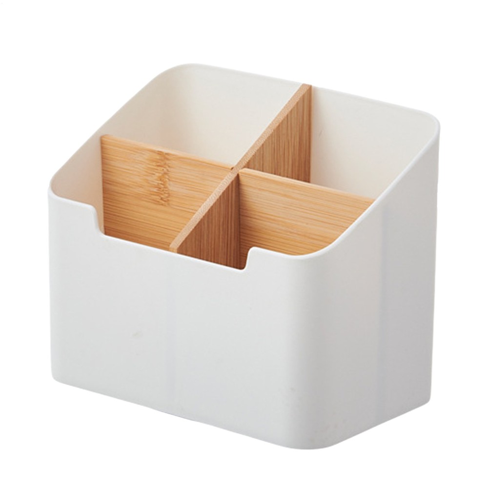 TV Remote Control Holder Table Storage Box 4 Grid Desktop Tidy Organizer Case