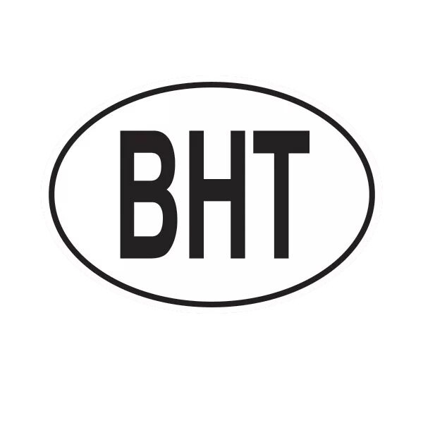BHT Bhutan Country Code Oval Sticker Decal