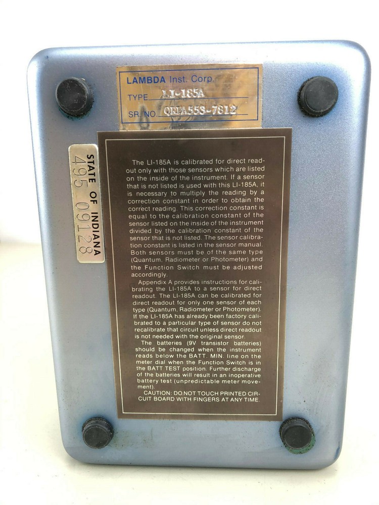 LI-COR LI-185A Quantum/Radiometer/Photometer light meter