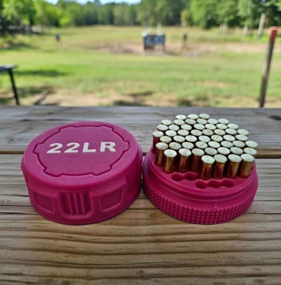 .22LR Ammo Puck – Compact, Stackable Storage for 55 Rounds
