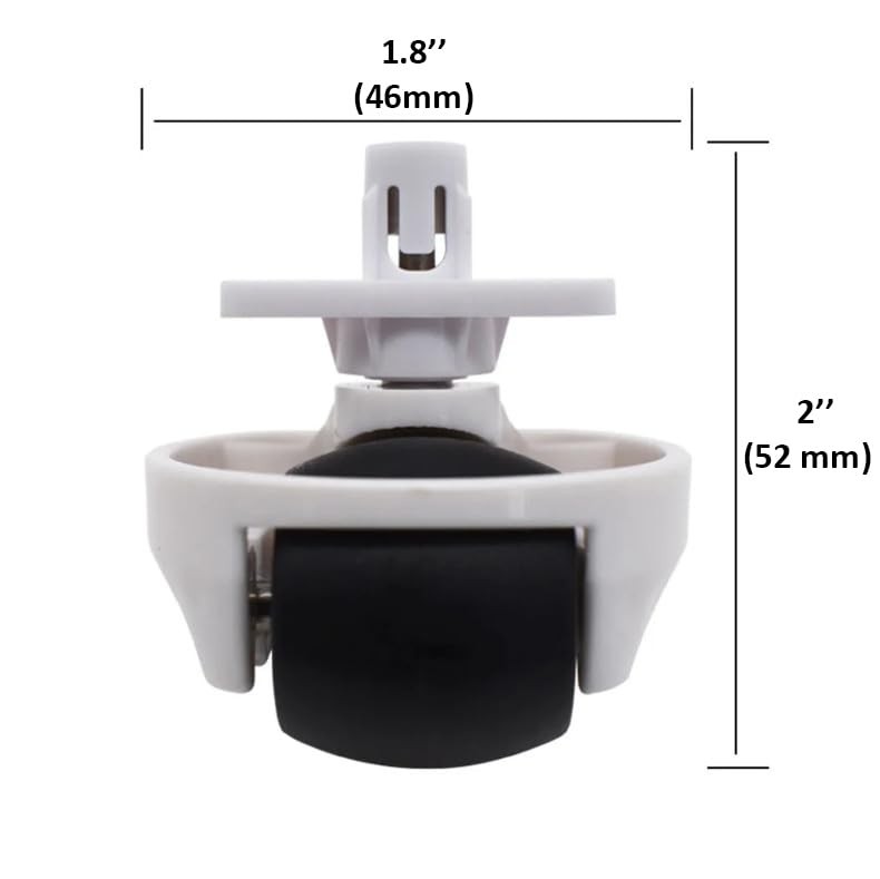 Front Caster Replacement Compatible with Roborock S & E Series – 2 Pack Snap