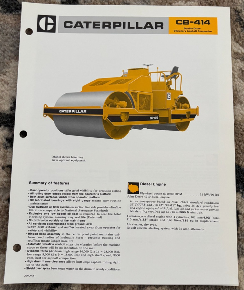 Caterpillar CAT CS-414 Roller Brochure AMIL25