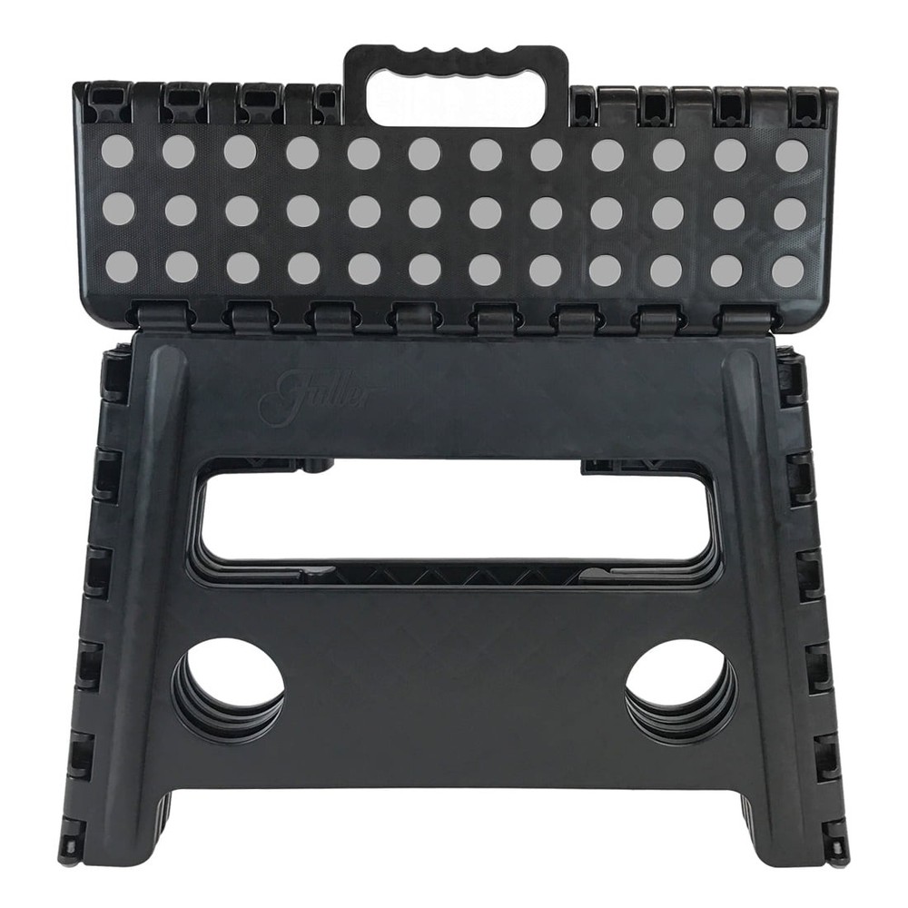 Core Pacific Extra Wide Folding Step Stool Black 12.7 inch with Non-Slip Surface
