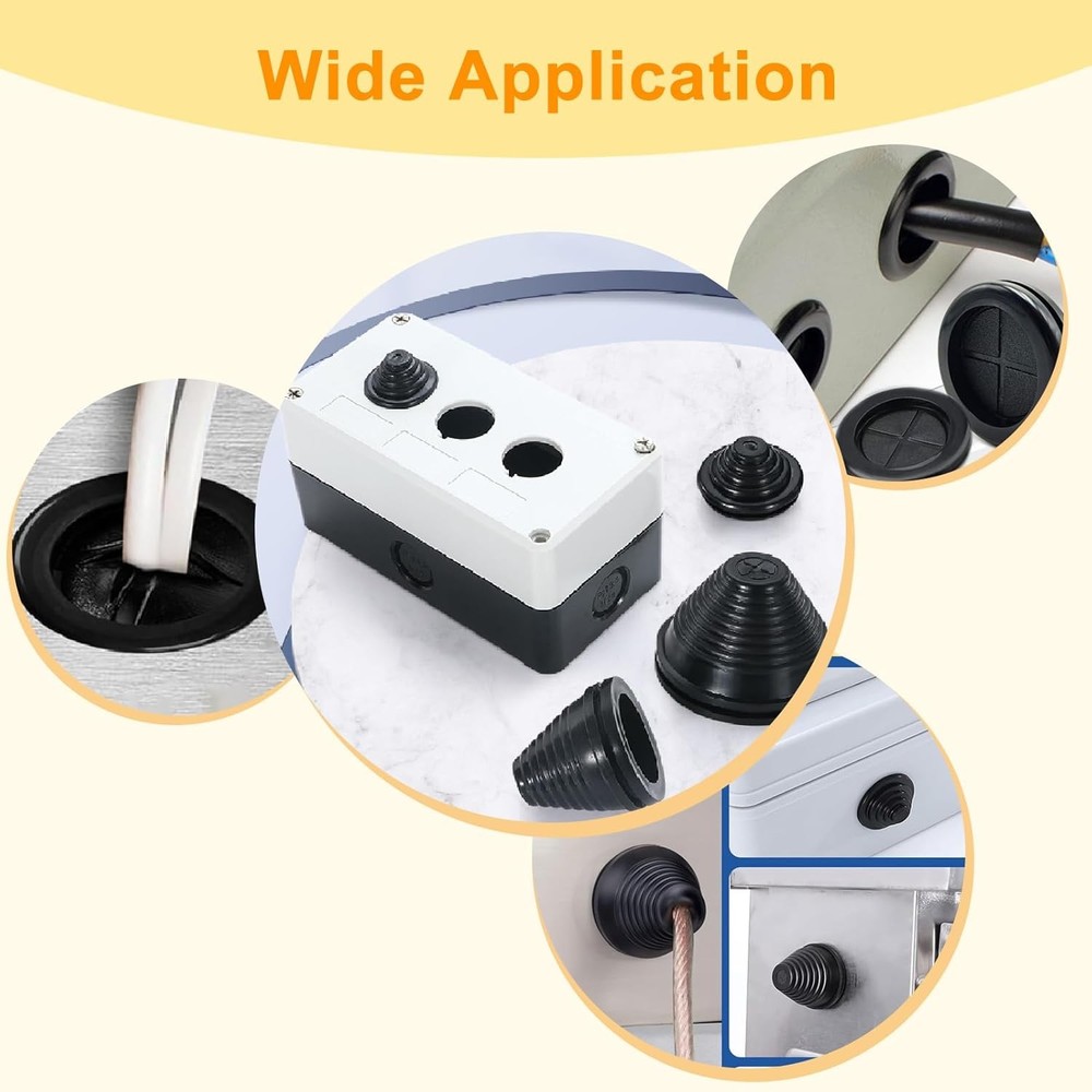 Rubber Grommet Kit Wire Protection, Grommet, Firewall Solid Closed...