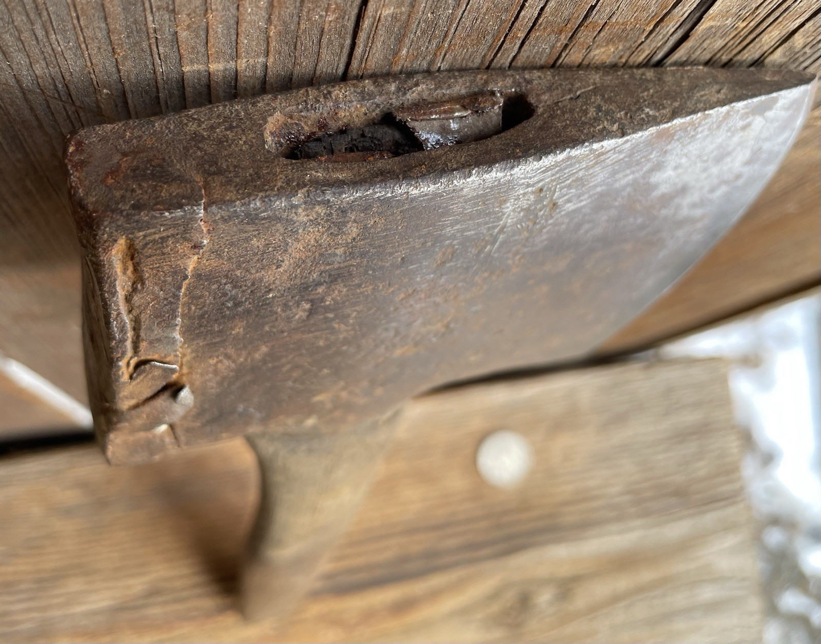 Revolutionary War 18th Century Nice Forged Iron Belt Axe Orig Handle ~ Rare